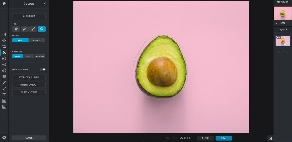 הסרת רקע מתמונה - כלי הלסו