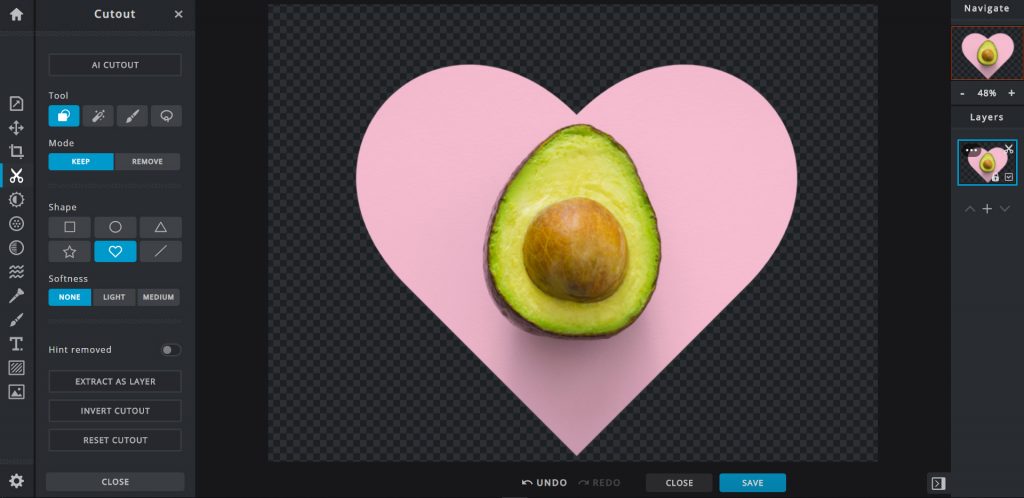 הסרת רקע מתמונה - צורה